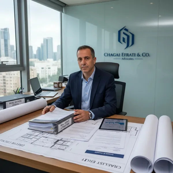 עורך דין ליטיגציה מקרקעין בוחן מסמכים משפטיים